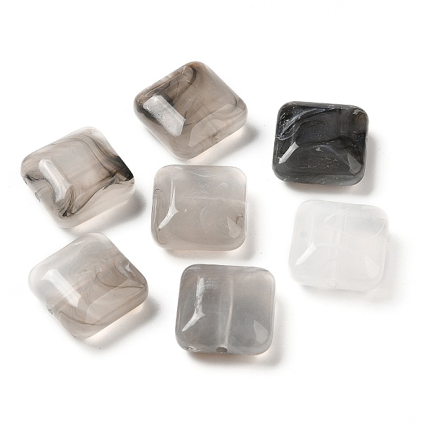 

PandaHall Transparent Acrylic Beads, Square, Dark Gray, 15.5x15.5x7.5mm, Hole: 1.6mm, about 327pcs/500g Acrylic Square