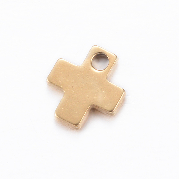 

PandaHall 201 Stainless Steel Tiny Cross Charms, Golden, 6x5x1mm, Hole: 1mm 201 Stainless Steel Cross