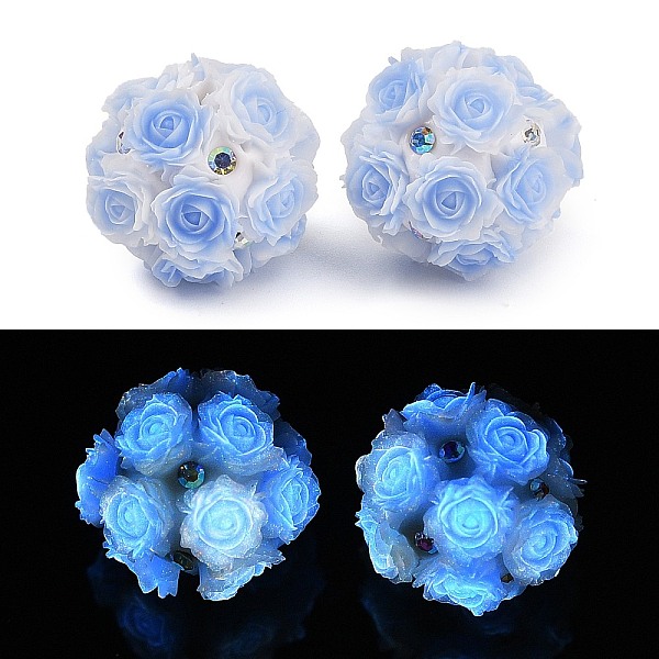 

PandaHall Acrylic Handmade Luminous Polymer Clay Rhinestone Beads, Glow in the Dark, Flower, Cornflower Blue, 19.5~23.5mm, Hole: 3mm Polymer...