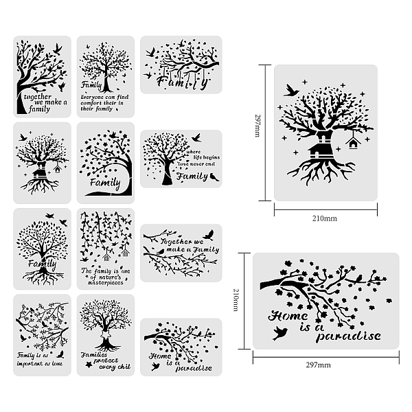 

PandaHall Plastic Reusable Drawing Painting Stencils Templates Sets, for Painting on Scrapbook Fabric Canvas Tiles Floor Furniture Wood...