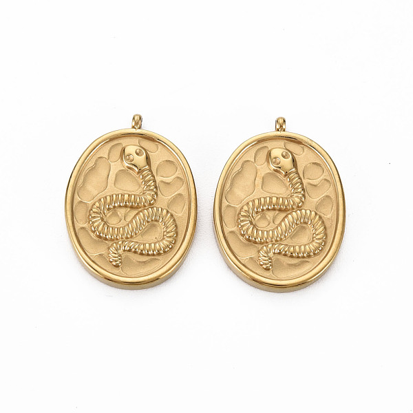 

PandaHall Ion Plating(IP) 304 Stainless Steel Pendant Rhinestone Settings, Cadmium Free & Nickel Free & Lead Free, Oval, Real 14K Gold...