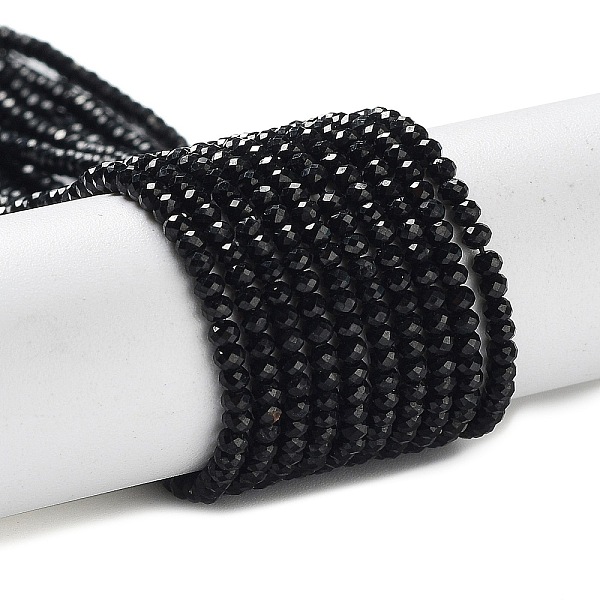 

PandaHall Natural Black Tourmaline Beads Strands, Faceted, Rondelle, 2x1mm, Hole: 0.5mm, about 225pcs/strand, 14.96''(38cm) Tourmaline...