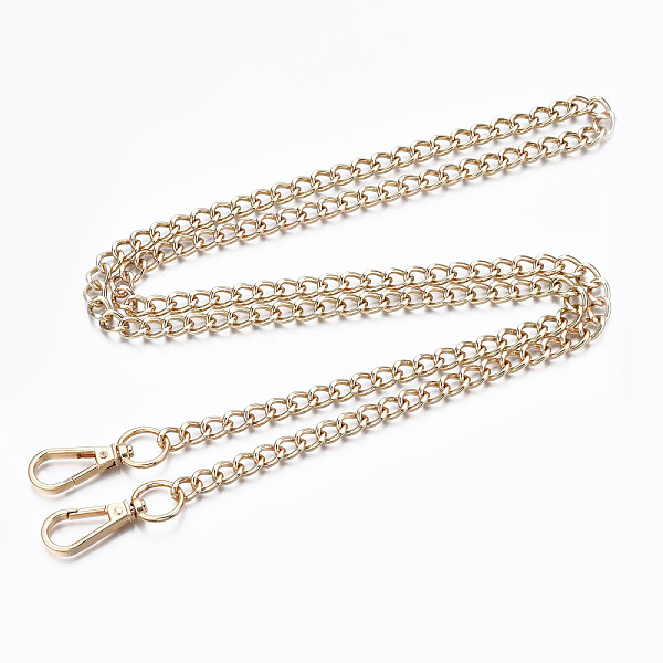 

PandaHall Bag Chains Straps, Iron Curb Link Chains, with Alloy Swivel Clasps, for Bag Replacement Accessories, Light Gold, 1190x8.5mm Iron