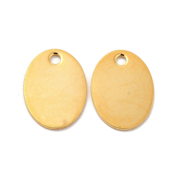 

PandaHall 201 Stainless Steel Pendants, Oval Charm, Real 24K Gold Plated, 15x11x0.5mm, Hole: 1.5mm 201 Stainless Steel Oval