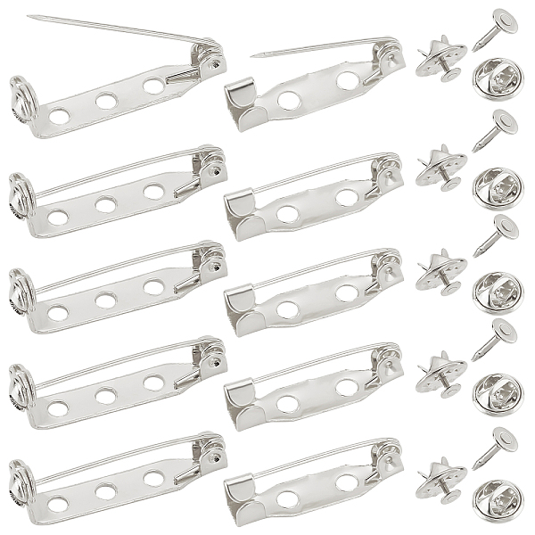 

PandaHall SUNNYCLUE 40 Set Iron Lapel Pin Backs, Tie Tack Pin, 40Pcs Iron & 40Pcs Alloy Brooch Findings, Back Bar Pins, Platinum, 20x5x5mm...