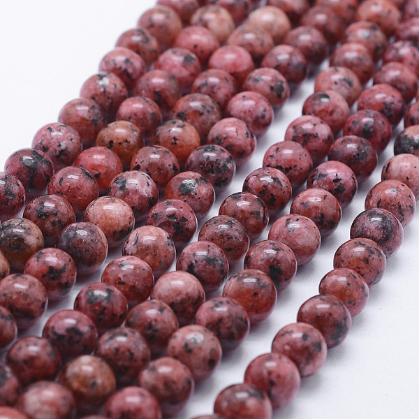 PandaHall Natural Larvikite Beads Strands, Dyed, Round, Brown, 8~8.5mm, Hole: 1mm, about 47~49pcs/strand, 14.5 inch~14.9 inch(37~38cm)...