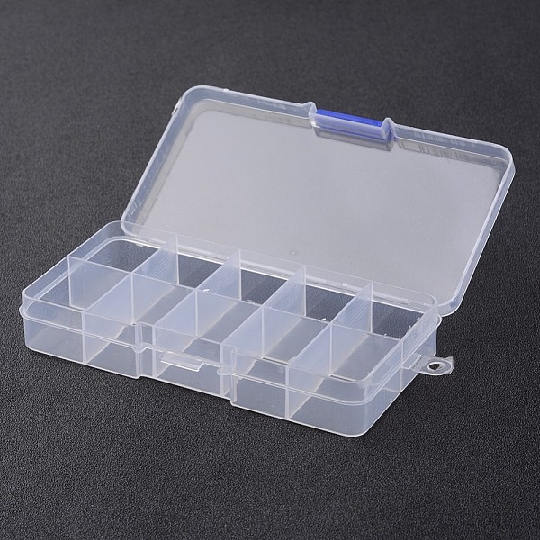 

PandaHall Stationary 10 Compartments Rectangle Plastic Bead Storage Containers, White, 13x6.8x2.1cm Plastic Rectangle White