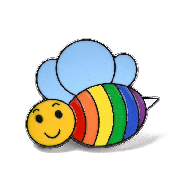 Rainbow Pride Bee Enamel Pin