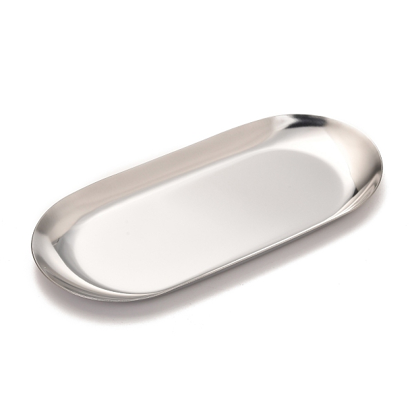 

PandaHall Oval 430 Stainless Steel Jewelry Display Plate, Cosmetics Organizer Storage Tray, Stainless Steel Color, 178.5x85x10mm Stainless...