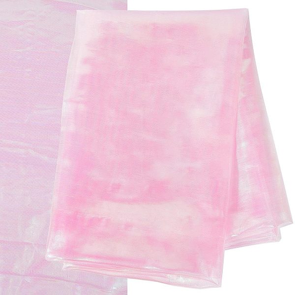

PandaHall Laser Polyester Fabric, for Stage Costume Fabric, Pearl Pink, 300x150x0.02cm Polyester