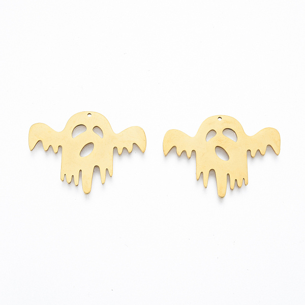 

PandaHall 201 Stainless Steel Pendants, Ghost, Halloween Style, Real 18K Gold Plated, 23.5x31.5x1mm, Hole: 1mm 201 Stainless Steel Ghost