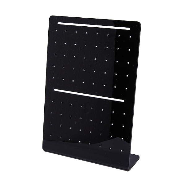 

PandaHall HOBBIESAY 72 Hole Acrylic Black Earring Display Stands Earring Holder L Stud Jewelry Display Holder Organizer Earrings Stand...