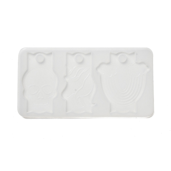 

PandaHall DIY Pendant Silhouette Silicone Molds, Resin Casting Molds, for UV Resin, Epoxy Resin Craft Making, White, 90x175x5mm, Hole...