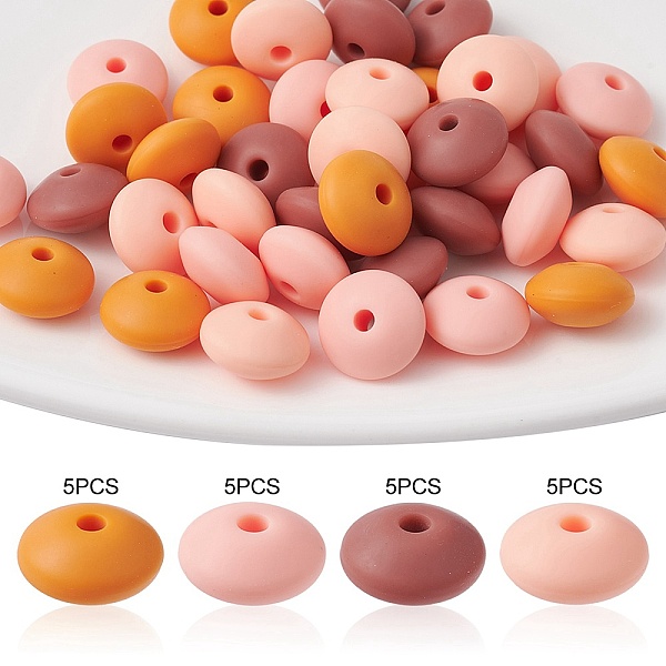 

PandaHall 20Pcs 4 Colors Food Grade Eco-Friendly Silicone Focal Beads, Chewing Beads For Teethers, DIY Nursing Necklaces Making, Rondelle..., Multicolor