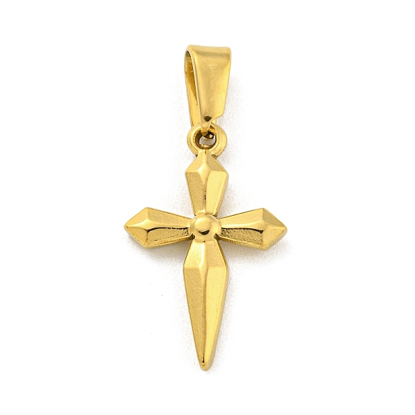 

PandaHall Ion Plating(IP) 304 Stainless Steel Pendants, Cross Charm, Golden, 18.5x12x2mm, Hole: 6x2.5mm 304 Stainless Steel Cross