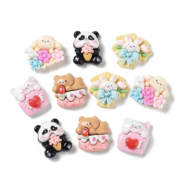 

PandaHall Opaque Resin Animal Cabochons, Rabbit & Panda & Bear, Mixed Shapes, Mixed Color, 22~24.5x19.5~25.5x8.5~11mm Resin Mixed Shapes..., Multicolor