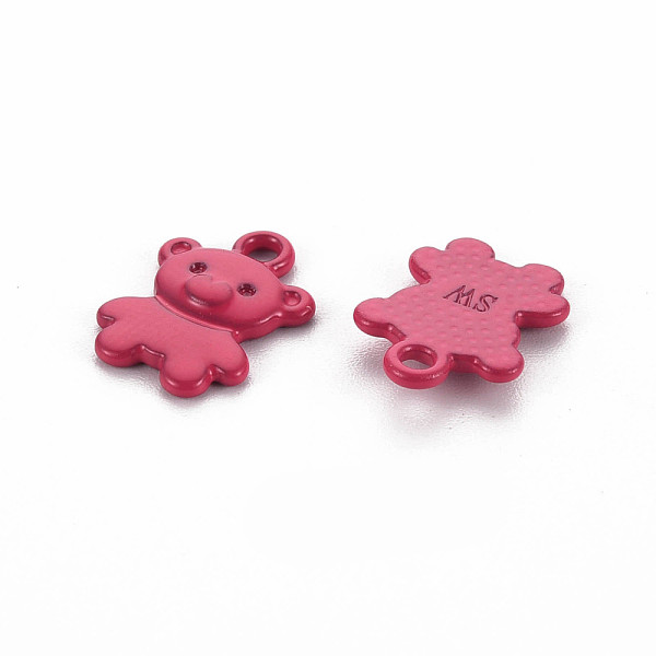 

PandaHall Spray Painted Alloy Charms, Cadmium Free & Lead Free, Bear, Cerise, 14x10x2mm, Hole: 1.6mm Alloy Bear Red