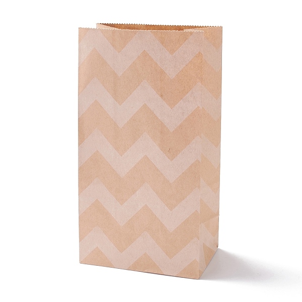 

PandaHall Rectangle Kraft Paper Bags, None Handles, Gift Bags, Wave Pattern, BurlyWood, 13x8x24cm Paper Others Orange