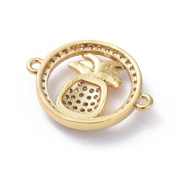 

PandaHall Brass Micro Pave Cubic Zirconia Links connectors, Ring and Pineapple, Clear, Golden, 15x19x3mm, Hole: 1.2mm Brass+Cubic Zirconia...