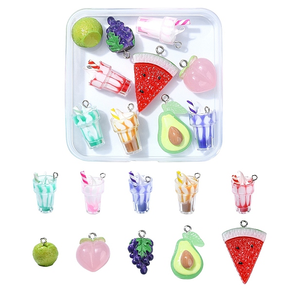 10 Styles Opaque Resin Pendants