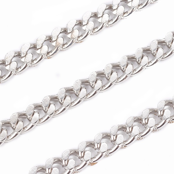 

PandaHall Iron Cuban Link Chains, Chunky Chains, Unwelded, with Spool, Oval, Platinum, 5x4x1mm, about 164.04 Feet(50m)/roll Iron