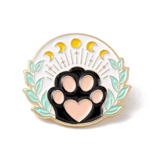 

PandaHall Cat Paw Print Enamel Pin, Flat Round Alloy Badge for Backpack Clothes, Golden, Colorful, 27.1x30.5x1.5mm, Pin: 1mm Alloy+Enamel..., Multicolor