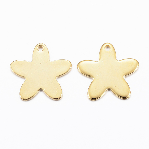 

PandaHall 201 Stainless Steel Charms, Flower, Golden, 13x14x1mm, Hole: 1mm 201 Stainless Steel Flower