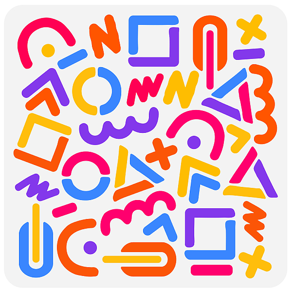 

PandaHall FINGERINSPIRE Graffiti Lines Stencil for Painting 11.8x11.8 inch Reusable Modern Geometry Painting Stencil Plastic PET Lovely...