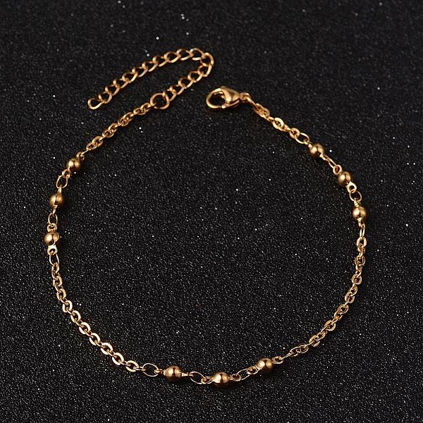 

PandaHall 304 Stainless Steel Link Bracelets, with Lobster Claw Clasps, Golden, 8-5/8 inch(220mm), 2mm 304 Stainless Steel