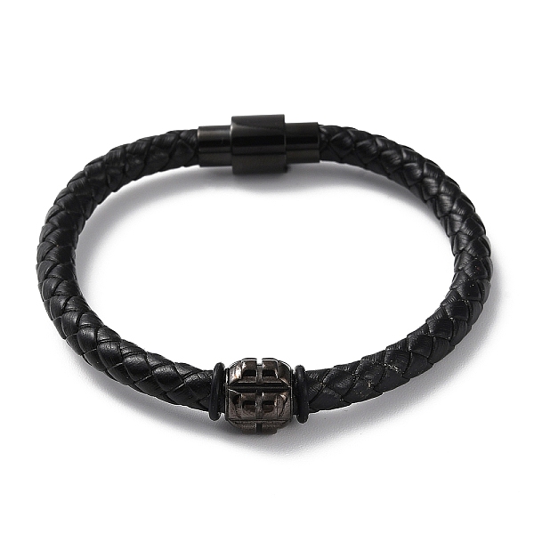 Bracelet Cordon Rond Tressé Cuir