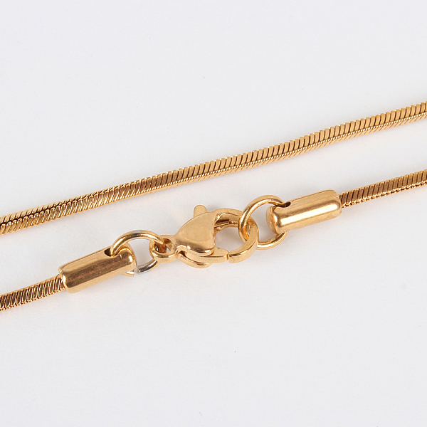 

PandaHall 304 Stainless Steel Snake Chain Necklace Making, with Lobster Claw Clasps, Golden, 17.7 inch(45cm) 304 Stainless Steel