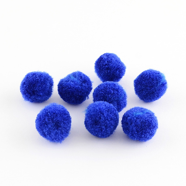 

PandaHall DIY Doll Craft Pom Pom Yarn Pom Pom Balls, Blue, 12mm, about 1000pcs/bag Fibre Blue