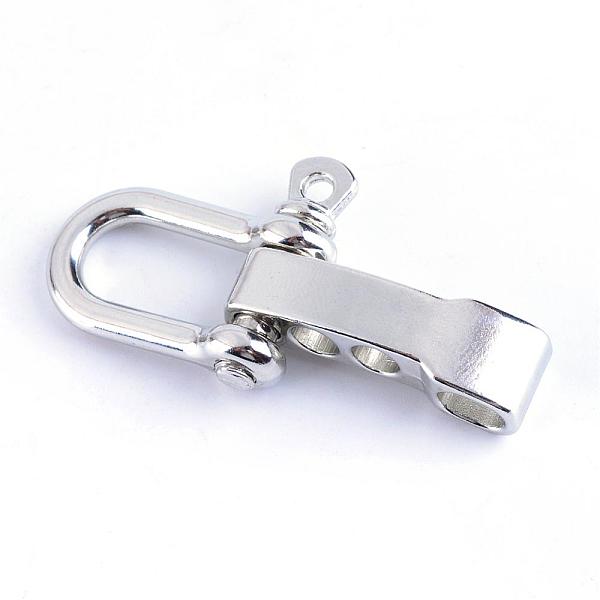 

PandaHall Alloy D-Ring Anchor Shackle Clasps, Cadmium Free & Lead Free, Platinum, 41.5~55x27~30x7.5mm, Hole: 5x7mm Alloy
