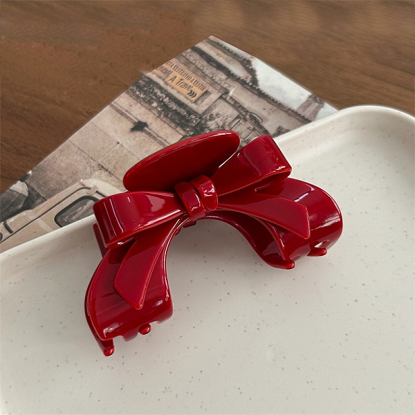 

PandaHall Cellulose Acetate & Iron Claw Hair Clips, Hair Accessories for Women & Girls, Bowknot, FireBrick, 56x91x55mm Cellulose Acetate..., Red