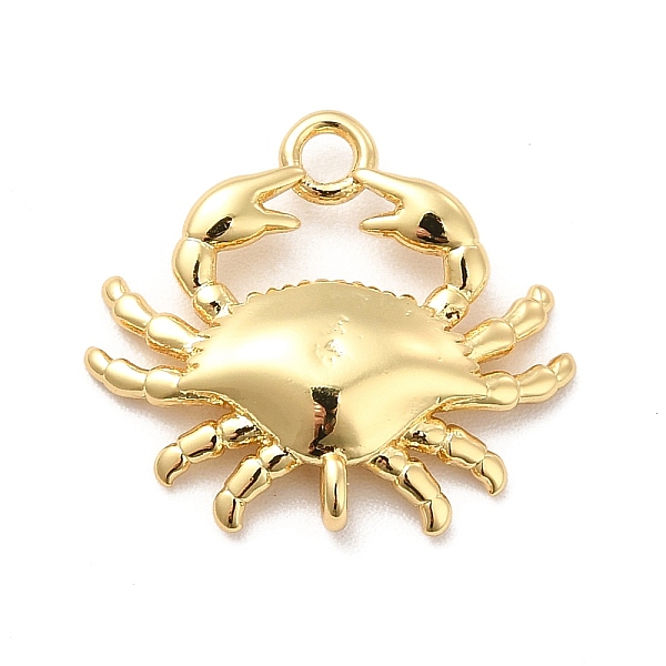 

PandaHall Rack Plating Brass Pendants, Long-Lasting Plated, Cadmium Free & Lead Free, Crab Charm, Real 18K Gold Plated, 16x18x3mm, Hole...