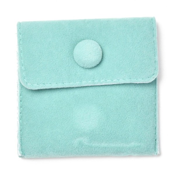 

PandaHall Square Velvet Jewelry Bags, with Snap Fastener, Turquoise, 6.7~7.3x6.7~7.3x0.95cm Velvet Green