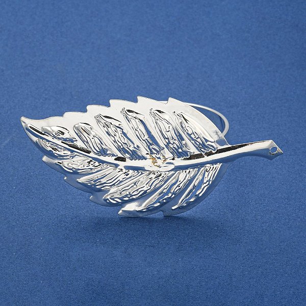 

PandaHall Alloy Napkin Rings, Napkin Holder Adornment, Restaurant Daily Accessiroes, Leaf, Platinum, 70x36mm Alloy Leaf