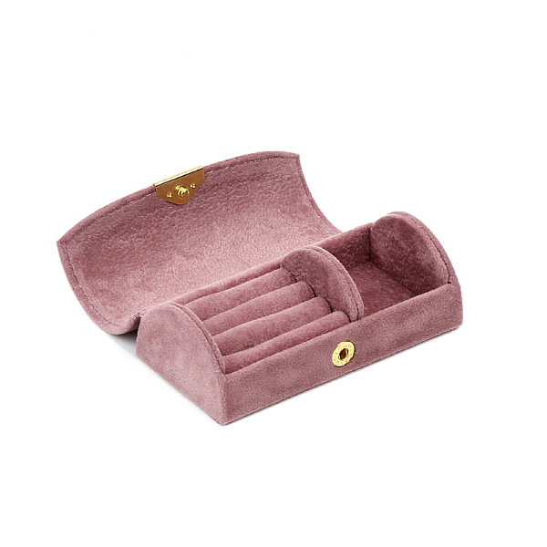 

PandaHall Arch Velvet Jewelry Storage Boxes, Portable Travel Case with Snap Clasp, for Ring Earring Holder, Gift for Women, Pale Violet Red...