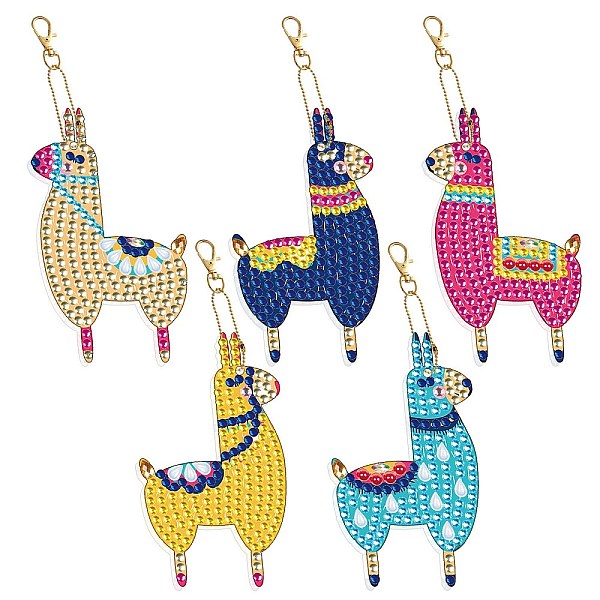 

PandaHall DIY DIY 5Pcs Diamond Painting Keychain Kit, Including Acrylic Board, Keychain Clasp, Bead Chain, Resin Rhinestones Bag, Diamond...