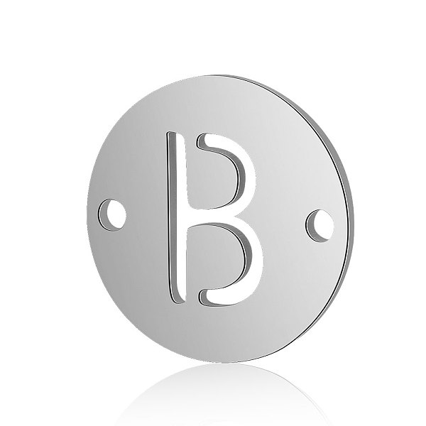 

PandaHall Titanium Steel Links connectors, Flat Round with Letter, Stainless Steel Color, Letter.B, 12x0.8mm, Hole: 0.8mm Titanium Steel...