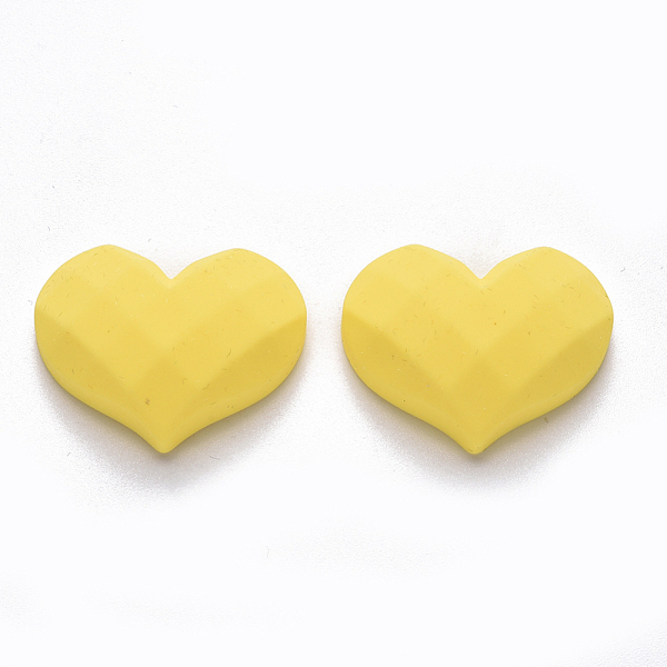 

PandaHall Opaque Resin Cabochons, Faceted, Heart, Yellow, 20x27x10mm Epoxy Resin Heart Yellow
