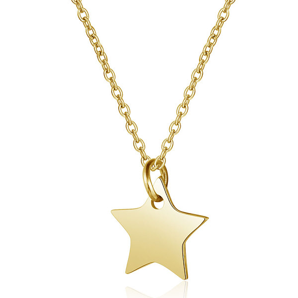 

PandaHall 201 Stainless Steel Pendants Necklaces, with Cable Chains, Star, Golden, 16.3 inch(40cm), 1mm 201 Stainless Steel