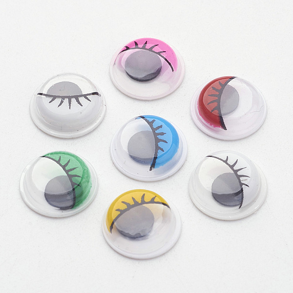 

PandaHall Plastic Wiggle Googly Eyes Buttons DIY Scrapbooking Crafts Toy Accessories with Label Paster on Back, Mixed Color, 10x3mm Plastic