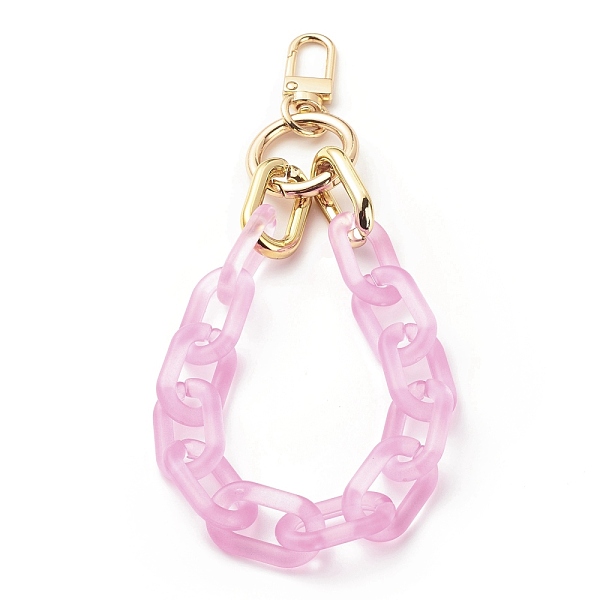 

PandaHall Transparent Acrylic Cable Chain Wristlet Straps, with Swivel Clasps, Purse Accessories, Pearl Pink, 310mm Acrylic