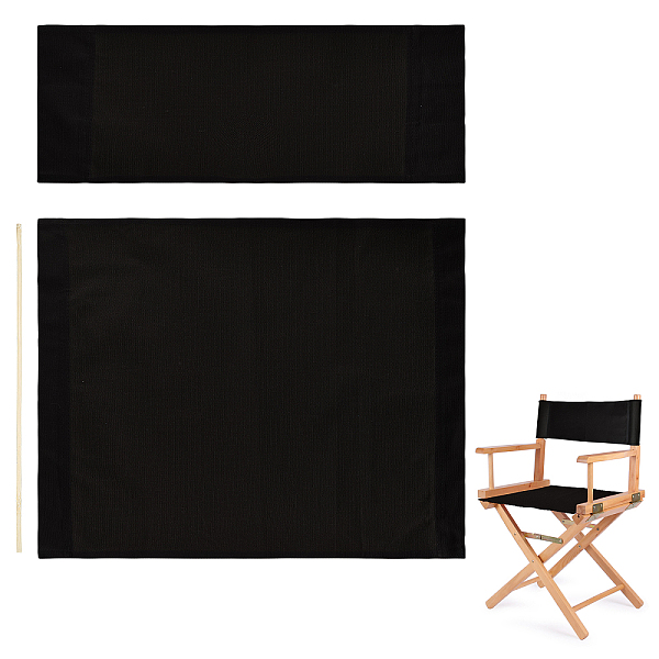 

PandaHall AHANDMAKER 1 Set Director Chair Canvas Replacement with Wood Stick, Portable Replacement Cover Canvas for Directors Chair, Makeup..., Black