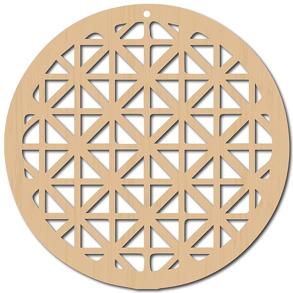 

PandaHall Laser Cut Wooden Wall Sculpture, Torus Wall Art, Home Decor Meditation Symbol, Flat Round, BurlyWood, Rhombus Pattern, 30x30x0.6cm..., Orange