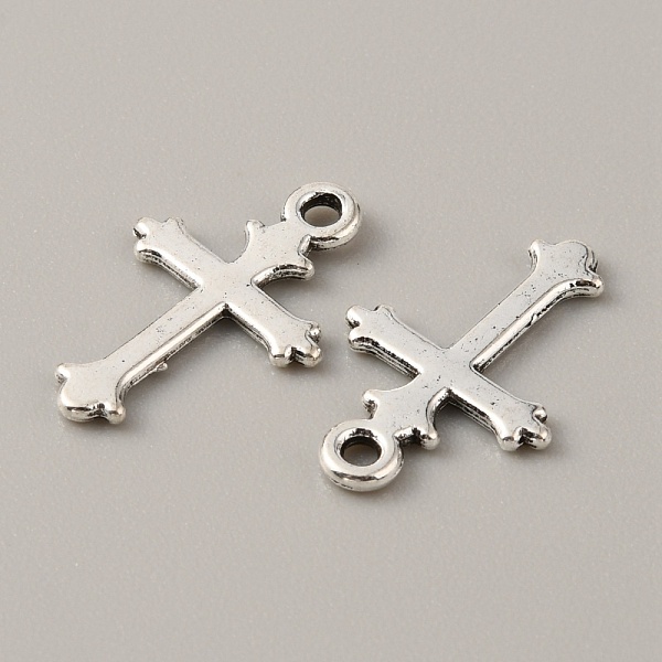 

PandaHall Tibetan Style Alloy Pendants, Cross Charm, Religion, Antique Silver, 19x12x1mm, Hole: 1.5mm Alloy Cross