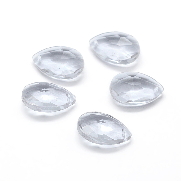 

PandaHall Faceted Glass Pendants, Teardrop, Clear, 15x9.5x5.5mm, Hole: 1mm Glass Teardrop Clear