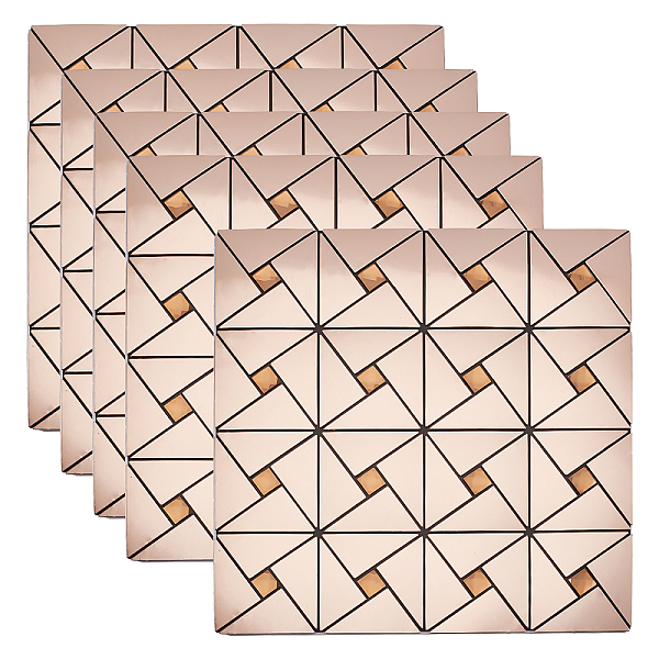 

PandaHall Square Mosaic Aluminum Plastic Self-Adhesive Wall Stickers, for Shelf Liner Dresser Drawer Locker, Tan, 30x30x0.3cm Aluminum..., Orange