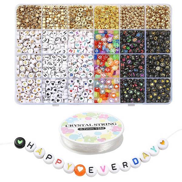 

PandaHall DIY Star & Flower & Letter Acrylic & Plastic Stretch Bracelet Beaded Necklace Making Kit, Jewelry Set, Mixed Color, 1470pcs/set..., Multicolor
